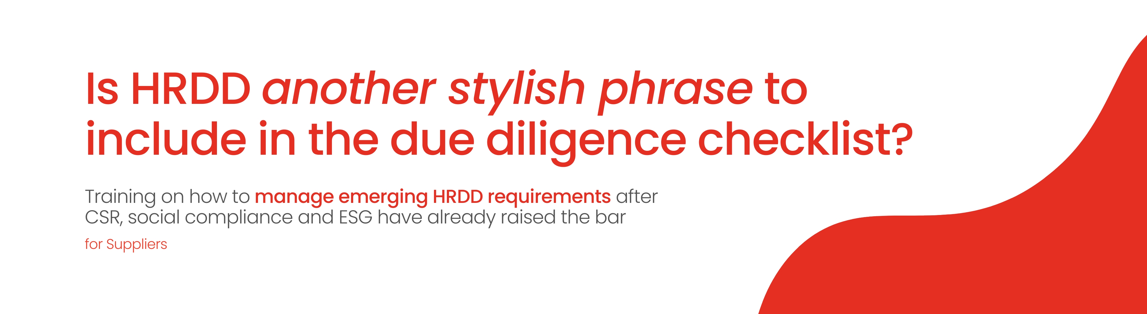 Human Rights Due Diligence Requirements for Suppliers – Focus on Salient Risks