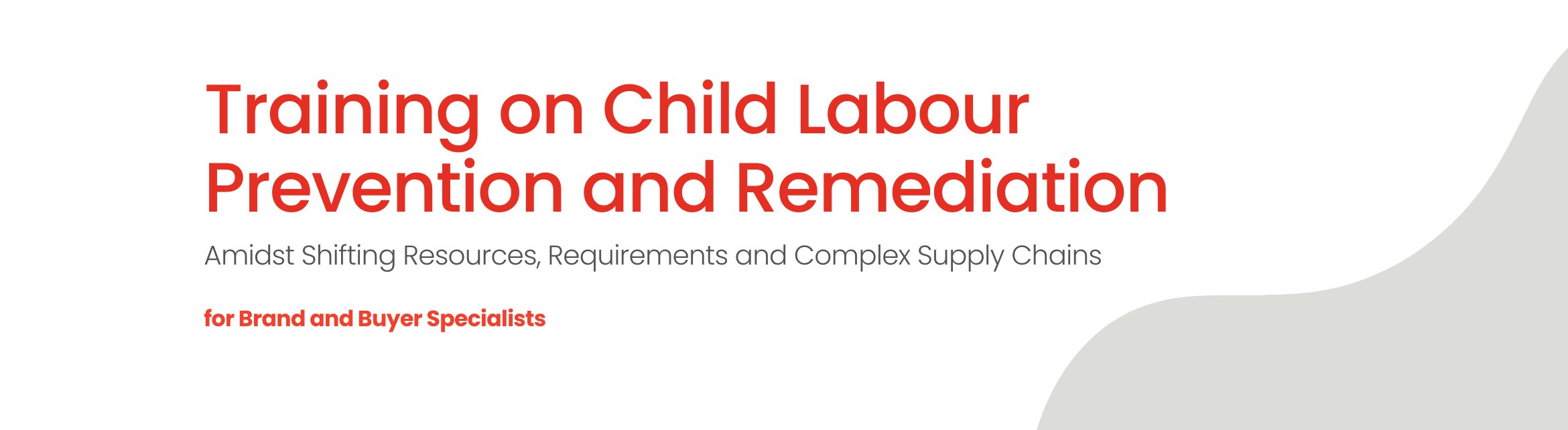 Training for Brand and Buyer Specialists on Child Labour Prevention and Remediation Amidst Shifting Resources, Requirements and Complex Supply Chains