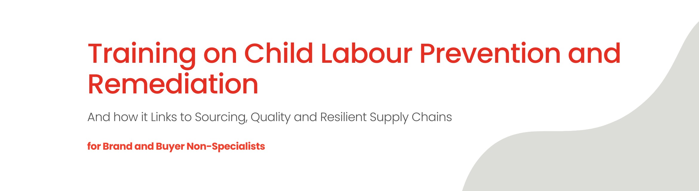 Training for Brand & Buyer Non-Specialists on Child Labour Prevention and Remediation and How it Links to Sourcing, Quality and Resilient Supply Chains